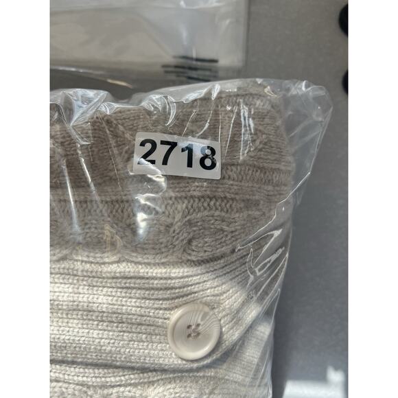 One Grey Day OGD Cashmere Blend Cable Knit Long Cardigan Oatmeal Pockets XS - Picture 10 of 10